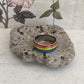 Chunky Stripy Rainbow Pride Ring, LGBTQ Jewellery, 304 Stainless Steel Jewellery, Hypoallergenic rings for women