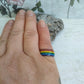 Chunky Stripy Rainbow Pride Ring, LGBTQ Jewellery, 304 Stainless Steel Jewellery, Hypoallergenic rings for women