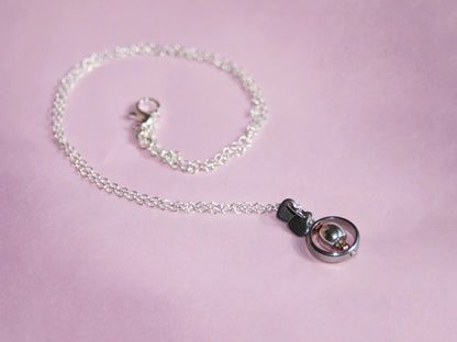 Fidget Necklaces, Alloy and Rose Gold Bead Fidget Jewellery with Stainless Steel Hearts, Worry Jewellery.