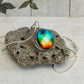 Rainbow Pendant, Wire wrapped Glass Globe Necklace, Glass Silver Pendant, Galaxy Themed Necklaces, Glass Ball Jewellery, Gift for Mum.